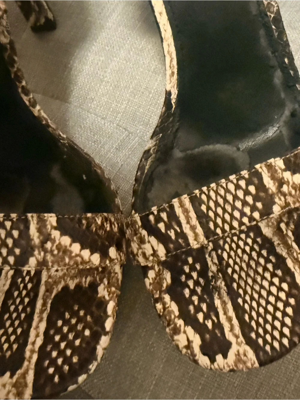 Michael Kors Brown Snake-Print Ankle Strap Platform Heel